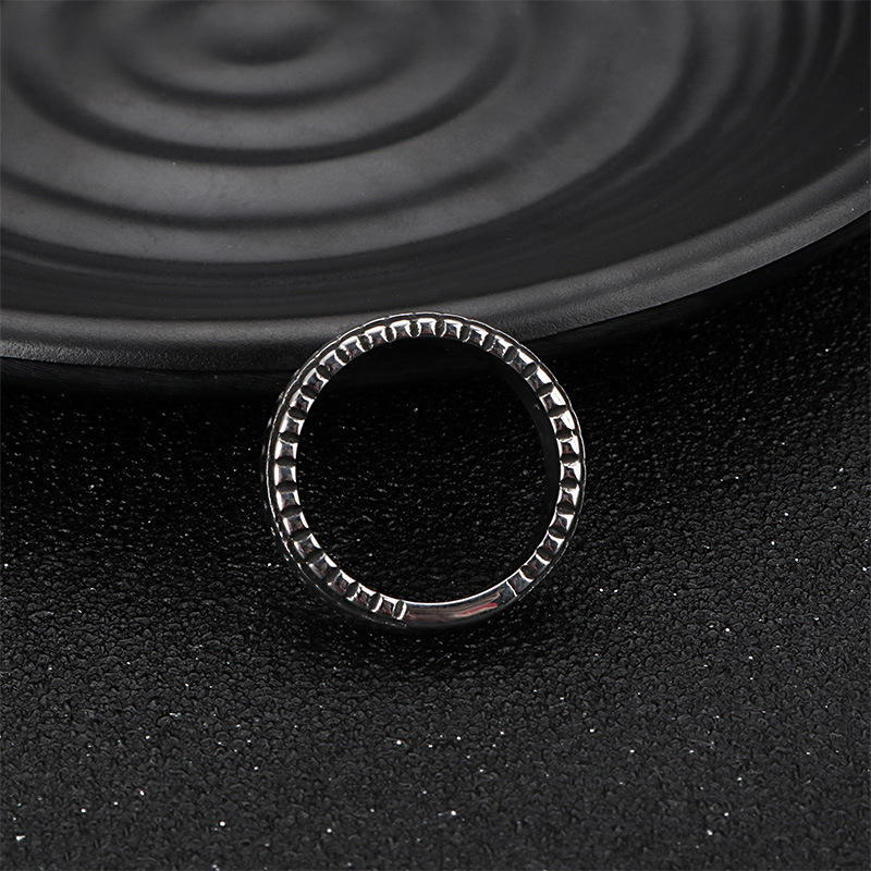 Stainless Steel Checker Ring for Men and Women Jewelry Wholesale