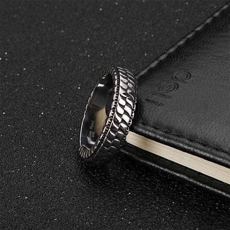 Stainless Steel Checker Ring for Men and Women Jewelry Wholesale