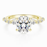 Load image into Gallery viewer, 14K Gold Plated 925 Sterling Silver Ring Oval Cut Cubic Zirconia Women Engagement Rings