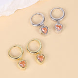 Load image into Gallery viewer, OAHLAN Women&#39;s S925 Sterling Silver Hoop Earrings Fine Jewelry Gold Plated Pink Zircon for Parties Weddings and Anniversaries