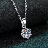Load image into Gallery viewer, OAHLAN Fine Jewellery 1ct Round Cut S925 Sterling Silver Necklace with Zircon for Women Anniversary Engagement