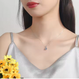 Load image into Gallery viewer, OAHLAN Fine Jewellery 1ct Round Cut S925 Sterling Silver Necklace with Zircon for Women Anniversary Engagement