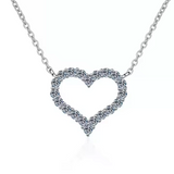 Load image into Gallery viewer, OAHLAN Fine Jewellery Adjustable Heart Shaped S925 Sterling Silver Moissanite Necklace for Women Girls Birthday Gift