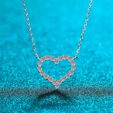 Load image into Gallery viewer, OAHLAN Fine Jewellery Adjustable Heart Shaped S925 Sterling Silver Moissanite Necklace for Women Girls Birthday Gift