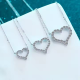 Load image into Gallery viewer, OAHLAN Fine Jewellery Adjustable Heart Shaped S925 Sterling Silver Moissanite Necklace for Women Girls Birthday Gift