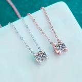 Load image into Gallery viewer, OAHLAN Fine Jewellery 1.0ct Round Cut Sparkling Moissanite S925 Sterling Silver Pendant Necklaces for Women Wedding Engagement
