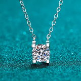 Load image into Gallery viewer, OAHLAN Fine Jewellery 1.0ct Round Cut Sparkling Moissanite S925 Sterling Silver Pendant Necklaces for Women Wedding Engagement