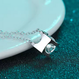 Load image into Gallery viewer, OAHLAN Fine Jewellery 1.0ct Round Cut Sparkling Moissanite S925 Sterling Silver Pendant Necklaces for Women Wedding Engagement