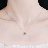 Load image into Gallery viewer, OAHLAN Fine Jewellery 1.0ct Round Cut Sparkling Moissanite S925 Sterling Silver Pendant Necklaces for Women Wedding Engagement