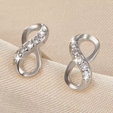 Load image into Gallery viewer, OAHLAN Fine Jewelry 8-Shaped 925 Sterling Silver Earrings for Women Wholesale for Party Anniversary Engagement Gift