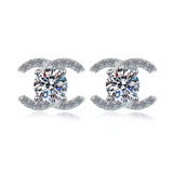 Load image into Gallery viewer, OAHLAN Fine Jewelry 0.5ct Round Cut Sparkling Zircon 925 Sterling Silver Earrings for Women Party Anniversary Engagement Gift