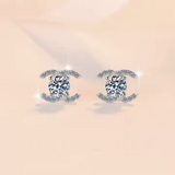 Load image into Gallery viewer, OAHLAN Fine Jewelry 0.5ct Round Cut Sparkling Zircon 925 Sterling Silver Earrings for Women Party Anniversary Engagement Gift