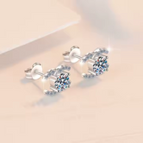 Load image into Gallery viewer, OAHLAN Fine Jewelry 0.5ct Round Cut Sparkling Zircon 925 Sterling Silver Earrings for Women Party Anniversary Engagement Gift
