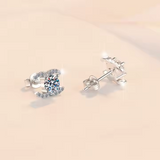 Load image into Gallery viewer, OAHLAN Fine Jewelry 0.5ct Round Cut Sparkling Zircon 925 Sterling Silver Earrings for Women Party Anniversary Engagement Gift