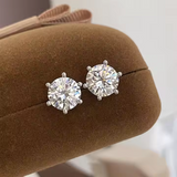 Load image into Gallery viewer, OAHLAN Fine Jewellery Polishing Craft Six Claw Zircon 925 Sterling Silver Earrings for Women Girl Party Anniversary