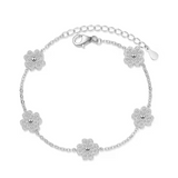 Load image into Gallery viewer, OAHLAN Fine Jewelry Five Flower Four Leaf Clover Micro Inlaid Moissanite S925 Sterling Silver Bracelets for Women Ladies