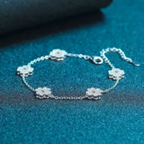 Load image into Gallery viewer, OAHLAN Fine Jewelry Five Flower Four Leaf Clover Micro Inlaid Moissanite S925 Sterling Silver Bracelets for Women Ladies