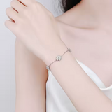 Load image into Gallery viewer, OAHLAN Fine Jewelry Five Flower Four Leaf Clover Micro Inlaid Moissanite S925 Sterling Silver Bracelets for Women Ladies
