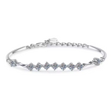 Load image into Gallery viewer, OAHLAN Fine Jewelry 1.35ct Round Cut Sweet Style 925 Sterling Silver Chain Moissanite Bracelets for Women Girls Anniversary