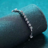 Load image into Gallery viewer, OAHLAN Fine Jewelry 1.35ct Round Cut Sweet Style 925 Sterling Silver Chain Moissanite Bracelets for Women Girls Anniversary