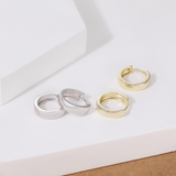 Load image into Gallery viewer, OAHLAN Women&#39;s Simple Plain Circle 925 Sterling Silver Earrings Rhodium Plated for Engagement Wedding Wholesale Fine Jewelry