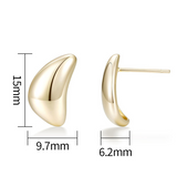 Load image into Gallery viewer, OAHLAN Fine Jewelry Tear Bead Geometric Design 14K Gold Plated S925 Sterling Silver Earrings for Women Engagement Anniversary