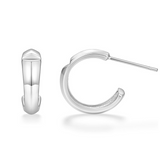 Load image into Gallery viewer, OAHLAN Women&#39;s Trendy S925 Sterling Silver Earrings Fine Jewelry Gold Plated C Circle Design for Engagement Anniversary Wedding