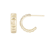 Load image into Gallery viewer, OAHLAN Fine Jewelry Wholesale 14K Gold Plated Letter C Concave Curved S925 Sterling Silver Earrings for Women Wedding Engagement
