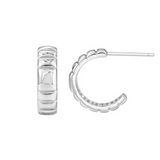 Load image into Gallery viewer, OAHLAN Fine Jewelry Wholesale 14K Gold Plated Letter C Concave Curved S925 Sterling Silver Earrings for Women Wedding Engagement