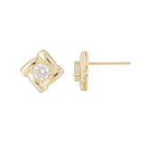 Load image into Gallery viewer, OAHLAN Fine Jewelry Wholesale 14K Gold Plated Rotating Shape Zircon S925 Sterling Silver Earrings for Women Wedding Anniversary