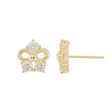Load image into Gallery viewer, OAHLAN Women&#39;s Fine Jewelry 14K Gold Plated Flower Shaped Zircon S925 Sterling Silver Stud Earrings for Wedding Engagement