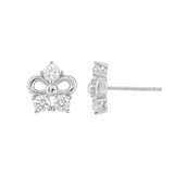 Load image into Gallery viewer, OAHLAN Women&#39;s Fine Jewelry 14K Gold Plated Flower Shaped Zircon S925 Sterling Silver Stud Earrings for Wedding Engagement