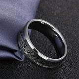 Load image into Gallery viewer, 8mm Silver Color Tungsten Carbide Ring Celtic Dragon Inlay Men Women Engagement Wedding Bands