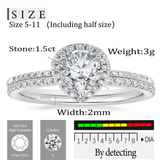 Load image into Gallery viewer, OAHLAN Luxury Fashion Female Jewelry 1.5 Carat Pear Cut 925 Sterling Silver Bridal Set Moissanite Rings for Women Wedding