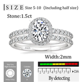 Load image into Gallery viewer, OAHLAN Fashion Ladies Luxury Jewelry 1.5 Carat Oval Cut Bridal Set Moissanite Rings for Women Wedding Engagement