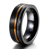 Load image into Gallery viewer, 8mm Antler Inlay Black Tungsten Carbide Rings for Men