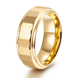 Load image into Gallery viewer, 8mm Gold Plated Hammered Tungsten Carbide Rings for Men Wedding Engagement