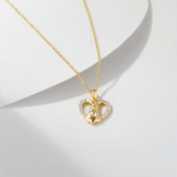 Load image into Gallery viewer, OAHLAN Gold Heart Shaped S925 Sterling Silver Pendant Necklace with Zircon Accents Timeless Elegant Fine Jewelry for Women Party