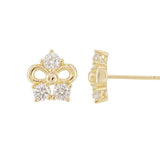 Load image into Gallery viewer, OAHLAN Women&#39;s Fine Jewelry 14K Gold Plated Flower Shaped Zircon S925 Sterling Silver Stud Earrings for Wedding Engagement