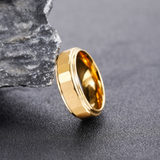Load image into Gallery viewer, 8mm Gold Plated Hammered Tungsten Carbide Rings for Men Wedding Engagement