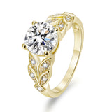 Load image into Gallery viewer, OAHLAN 2ct Round Cut Zircon S925 Sterling Silver Ring Fine Jewelry for Women&#39;s Wedding Engagement Anniversary Party Gifts
