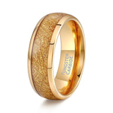 Load image into Gallery viewer, OAHLAN Men&#39;s 8mm Gold Plated Tungsten Carbide Ring Classic Style Fashion Jewelry for Engagement Anniversary Wedding Gift