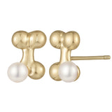 Load image into Gallery viewer, OAHLAN Women&#39;s Stacked Beaded Design S925 Sterling Silver Freshwater Pearl Earrings Fine Jewelry for Wedding Engagement