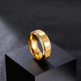 Load image into Gallery viewer, 8mm Gold Plated Hammered Tungsten Carbide Rings for Men Wedding Engagement