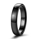 Load image into Gallery viewer, 4mm Classic Tungsten Wedding Bands Ring for Men Black Polished Tungsten Carbide Rings