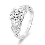 Load image into Gallery viewer, OAHLAN 2ct Round Cut Zircon S925 Sterling Silver Ring Fine Jewelry for Women&#39;s Wedding Engagement Anniversary Party Gifts