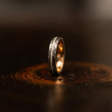 Load image into Gallery viewer, 6mm Fashion Jewelry Hammered Tungsten Carbide Ring Crushed Opal Inlay Rose Gold Plated Women Men Engagement Wedding Band