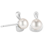 Load image into Gallery viewer, OAHLAN Women&#39;s S925 Sterling Silver Freshwater Pearl Earrings Rhodium Plated Swan Design Engagement Wedding Party Fine Jewelry