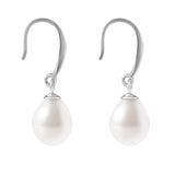 Load image into Gallery viewer, OAHLAN Women&#39;s Rhodium Plated S925 Sterling Silver Freshwater Pearl Drop Earrings Fine Jewelry for Wedding Anniversary Gifts
