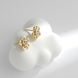 Load image into Gallery viewer, OAHLAN Fine Jewelry S925 Sterling Silver Heart Flower Stud Earrings Zircon Geometric Trendy for Parties Wedding Anniversary